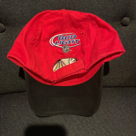 Chicago Blackhawks Hat Bud Light NHL Kick 10 Pro Gear Embroidered Velcro - Picture 3 of 8